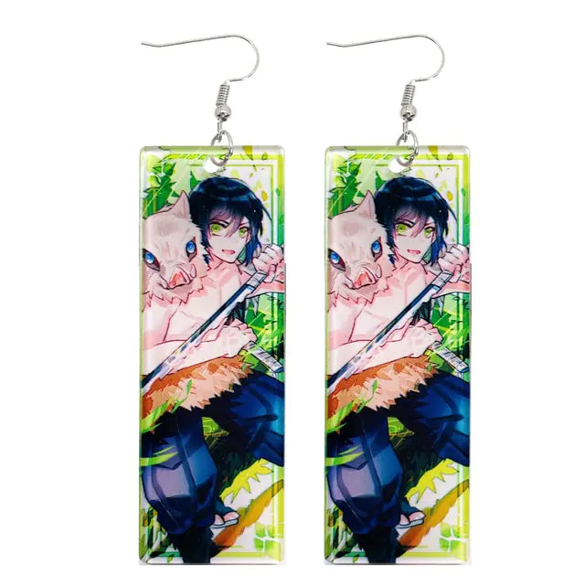 Acrylic Tanjiro Earrings - GlimmaStyle