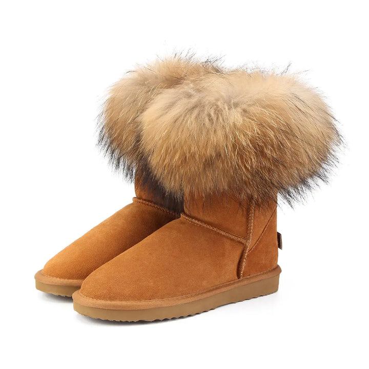 Women's Fox Fur Snow Boots - GlimmaStyle