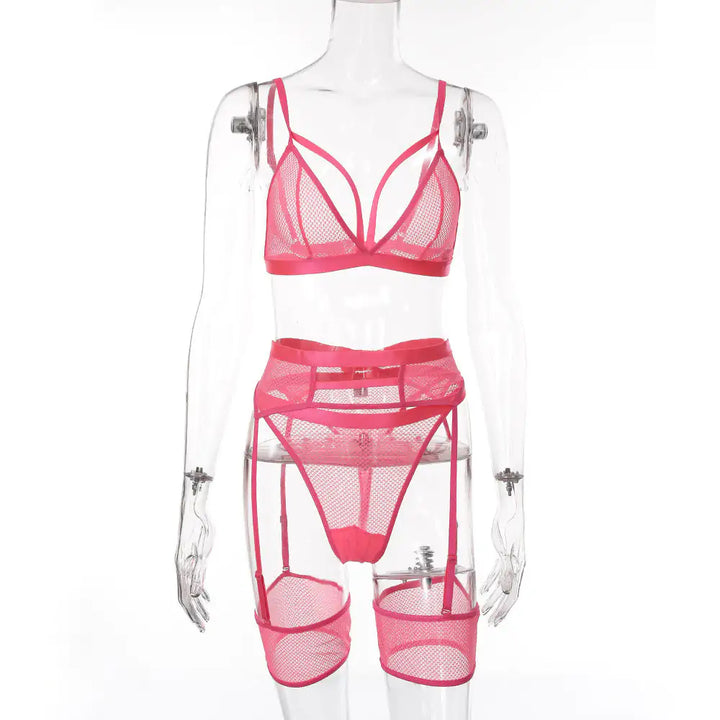 Sexy Five-Piece Set with Garter Holder - GlimmaStyle