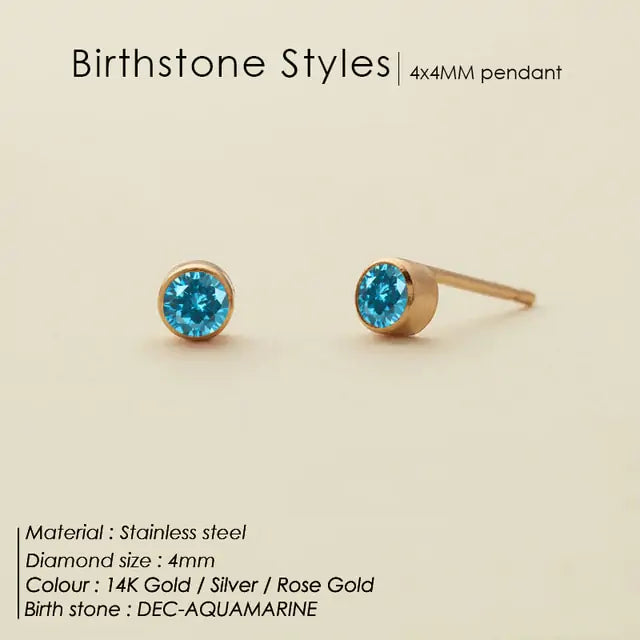 Stainless Steel Birthstone Earrings - GlimmaStyle