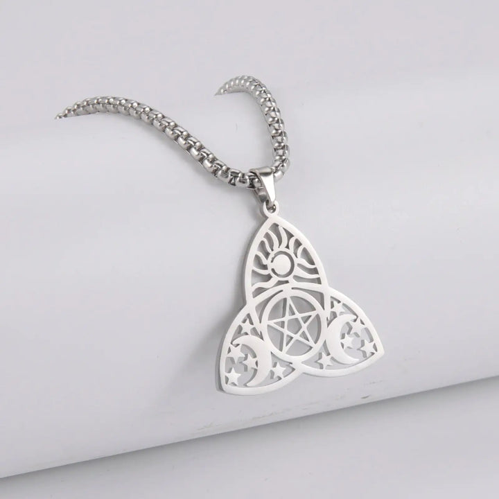 Triquetra Moon Pentagram Necklaces - GlimmaStyle