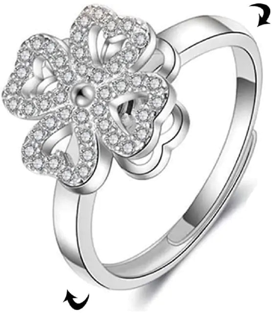 Rotating Four-Leaf Ring - GlimmaStyle