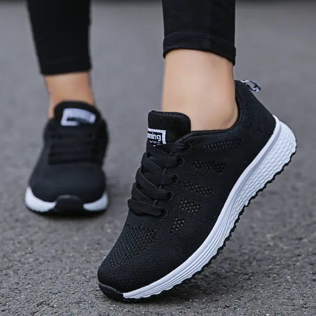 Womens Flats Sneakers Mesh Breathable - GlimmaStyle