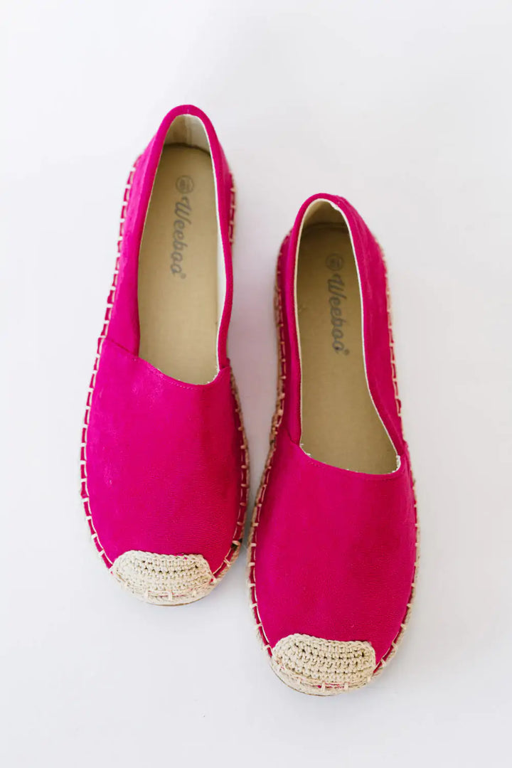 Casual Fuchsia Espadrille Shoes - GlimmaStyle