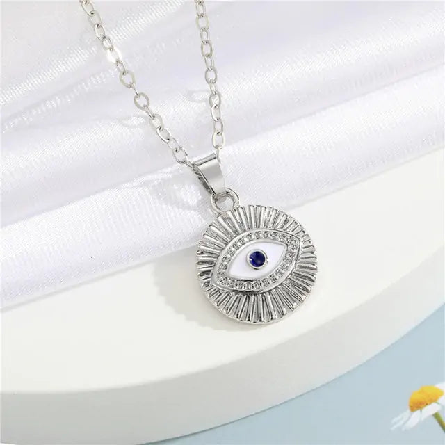 Crystal Turkish Evil Eye Necklace - GlimmaStyle