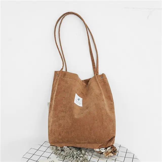 Women Corduroy Canvas Shoulder Bags - GlimmaStyle