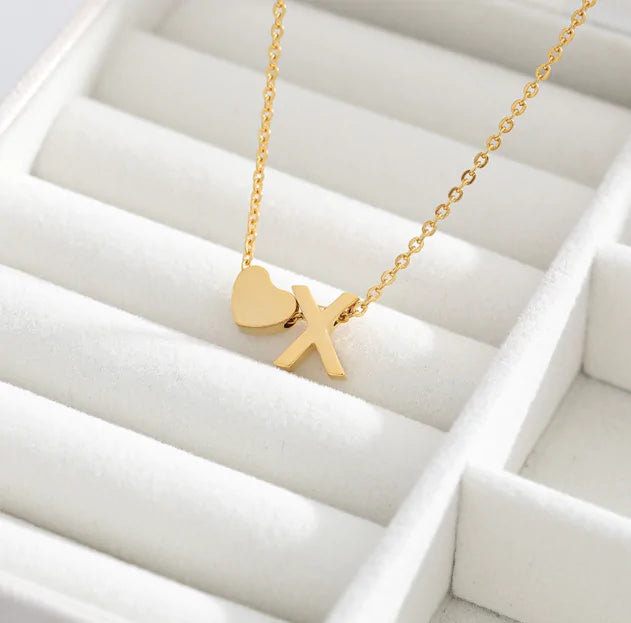 Letter Heart Initial Necklaces - GlimmaStyle