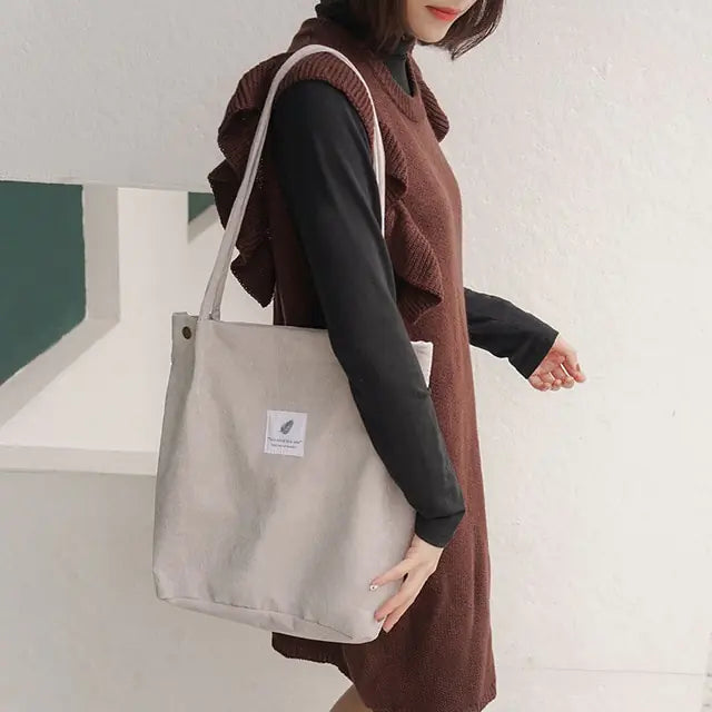 Women Corduroy Canvas Shoulder Bags - GlimmaStyle