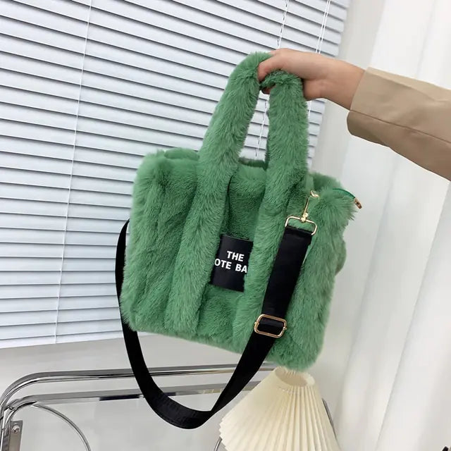 Designer Faux Fur Tote Bag - GlimmaStyle