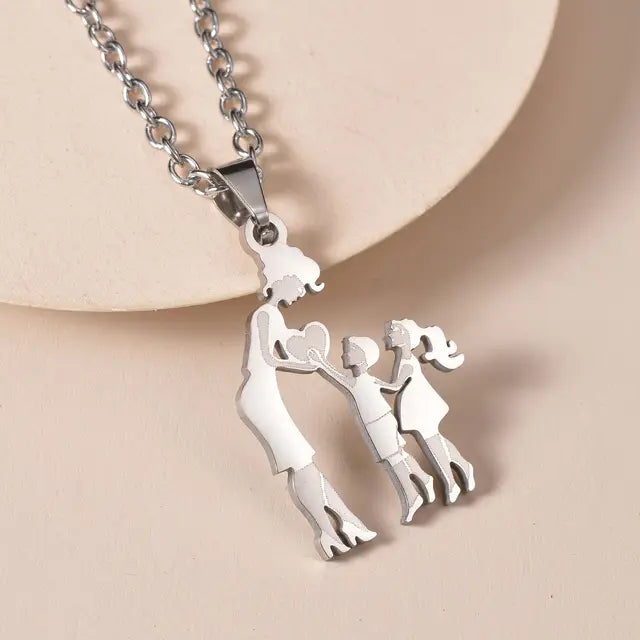 Family Silver Necklaces - GlimmaStyle