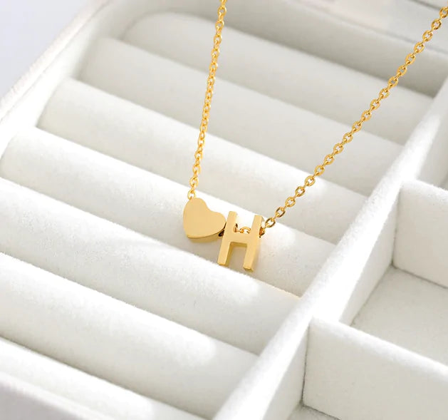 Letter Heart Initial Necklaces - GlimmaStyle