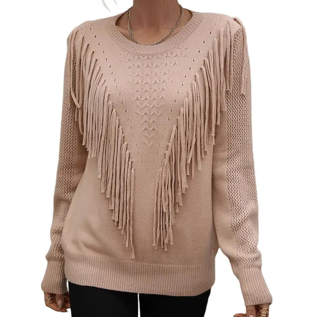 Women Tassels Autumn Sweaters - GlimmaStyle