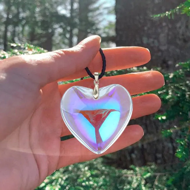 Aura Glass Heart Necklace - GlimmaStyle