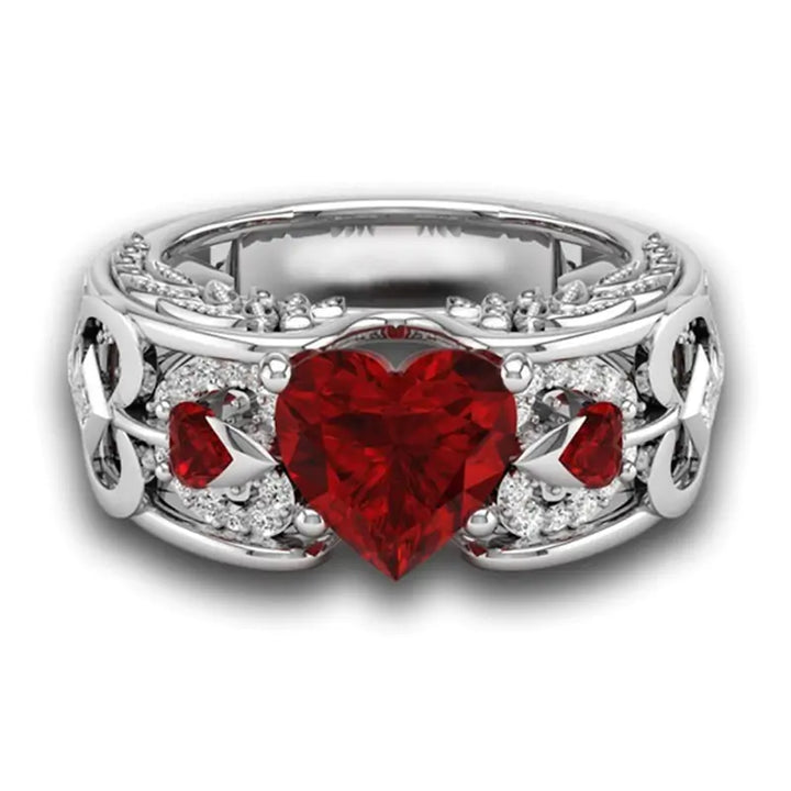 Red Love Heart Ring - GlimmaStyle