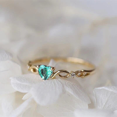 Huitan Simple Heart Ring - GlimmaStyle