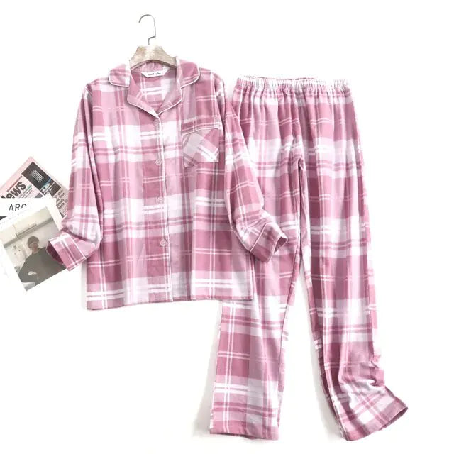 Cotton Flannel Women's Pajamas Sets - GlimmaStyle