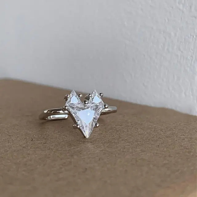 Silver Color Heart Ring - GlimmaStyle