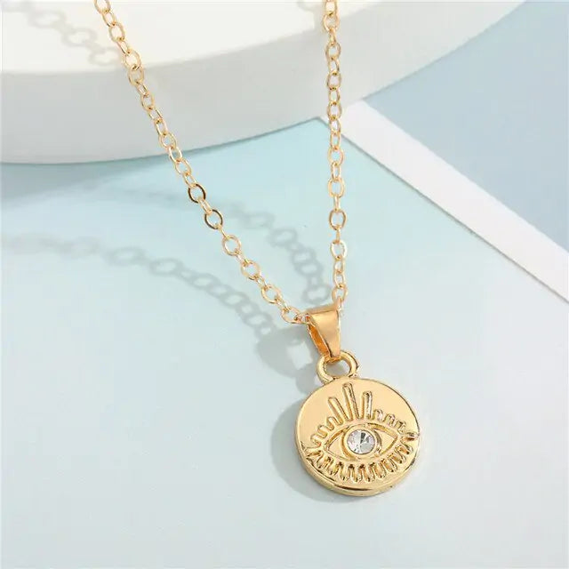 Crystal Turkish Evil Eye Necklace - GlimmaStyle