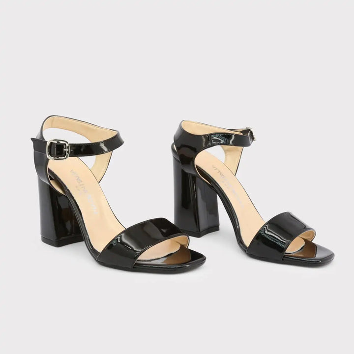 Patent Leather High Heel Sandals - GlimmaStyle