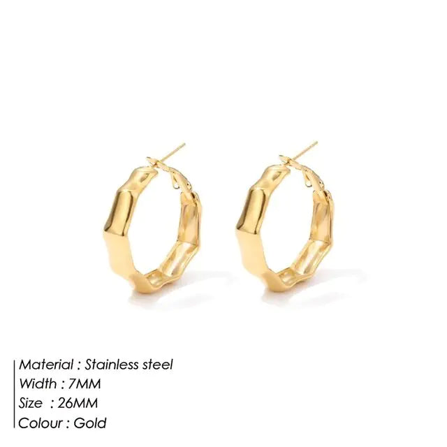 Big Bamboo Circle Hoop Earrings - GlimmaStyle