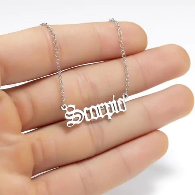 Zodiac Necklace Alphabet - GlimmaStyle