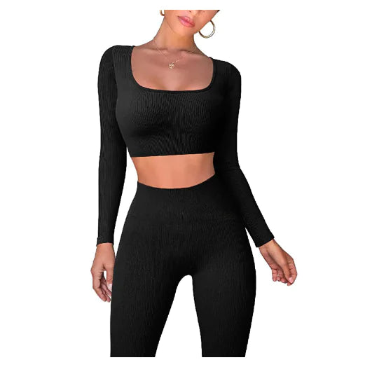 Gym Crop Tank Top Leggings Set - GlimmaStyle