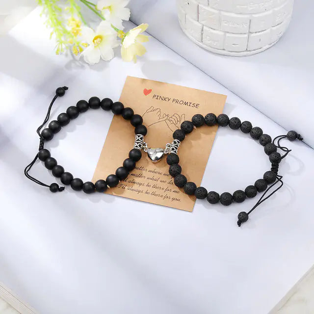 Natural Stone Beads Couple Magnetic Bracelets - GlimmaStyle