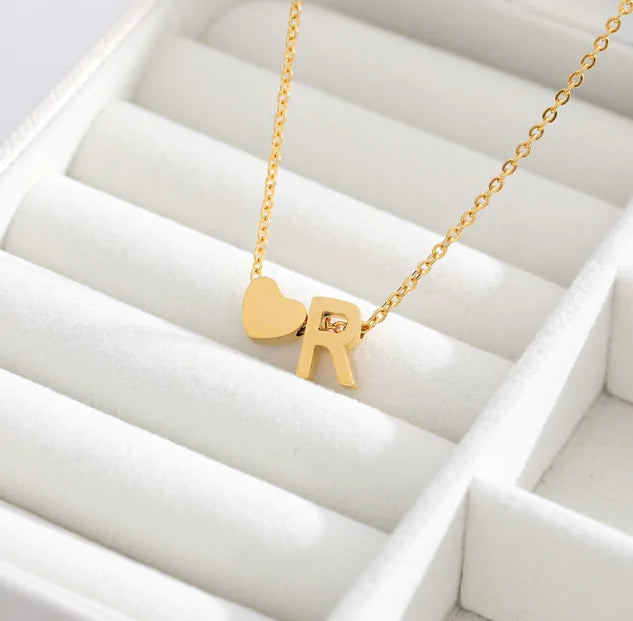 Letter Heart Initial Necklaces - GlimmaStyle