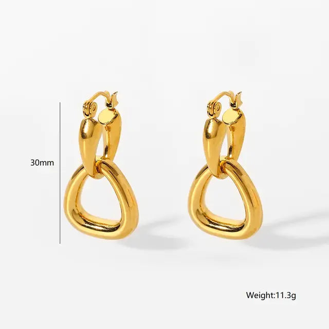 Gold Hoop Drop Earrings - GlimmaStyle