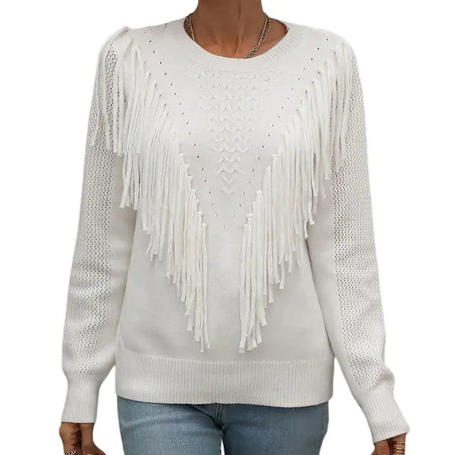 Women Tassels Autumn Sweaters - GlimmaStyle