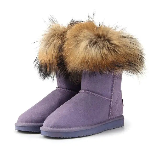 Women's Fox Fur Snow Boots - GlimmaStyle