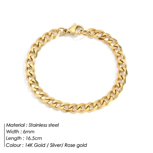 Curb Chain Stainless Steel Bracelet - GlimmaStyle