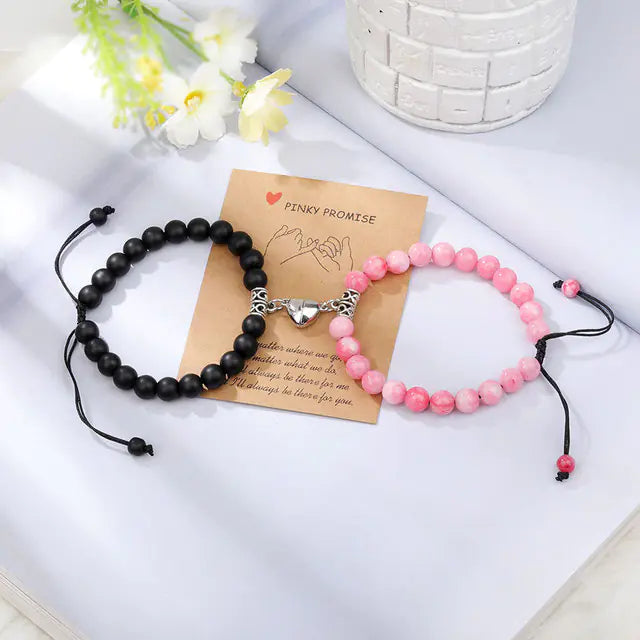 Natural Stone Beads Couple Magnetic Bracelets - GlimmaStyle