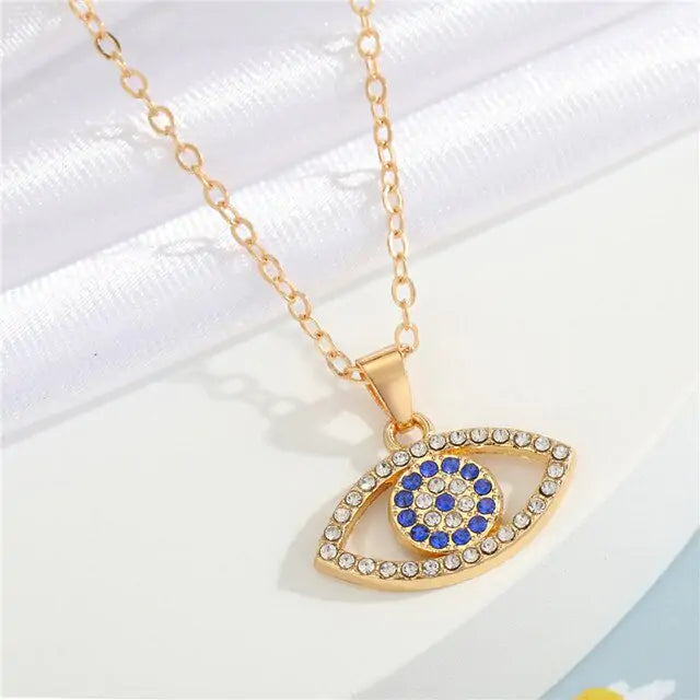 Crystal Turkish Evil Eye Necklace - GlimmaStyle