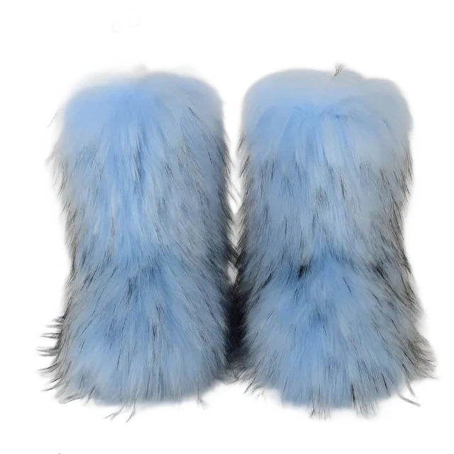 Fluffy Fox Fur Boots - GlimmaStyle