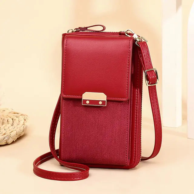 PU Leather Ladies Wallet Crossbody Bag - GlimmaStyle