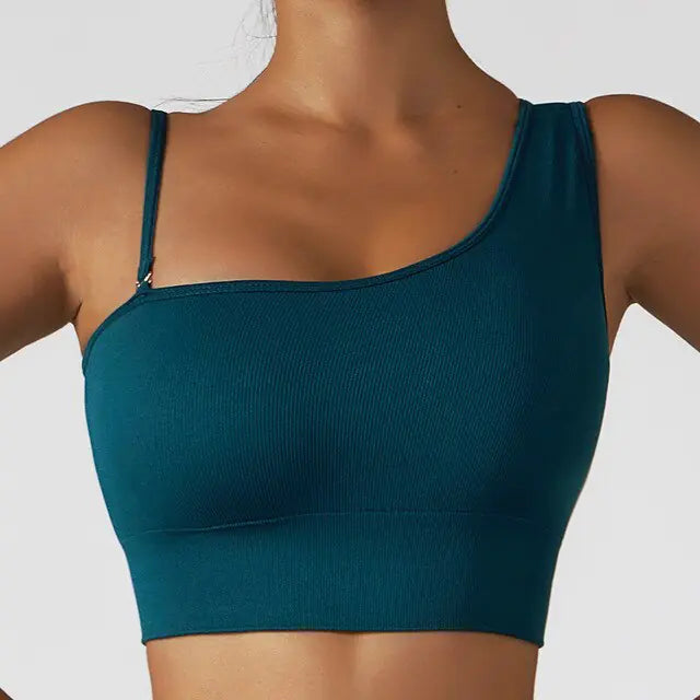 Summer Sexy Oblique Shoulder Yoga Clothes Tops - GlimmaStyle