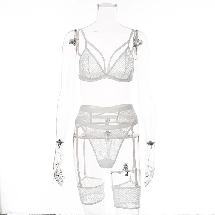 Sexy Five-Piece Set with Garter Holder - GlimmaStyle