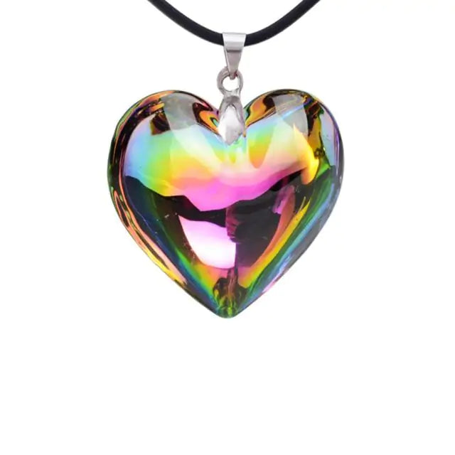 Aura Glass Heart Necklace - GlimmaStyle