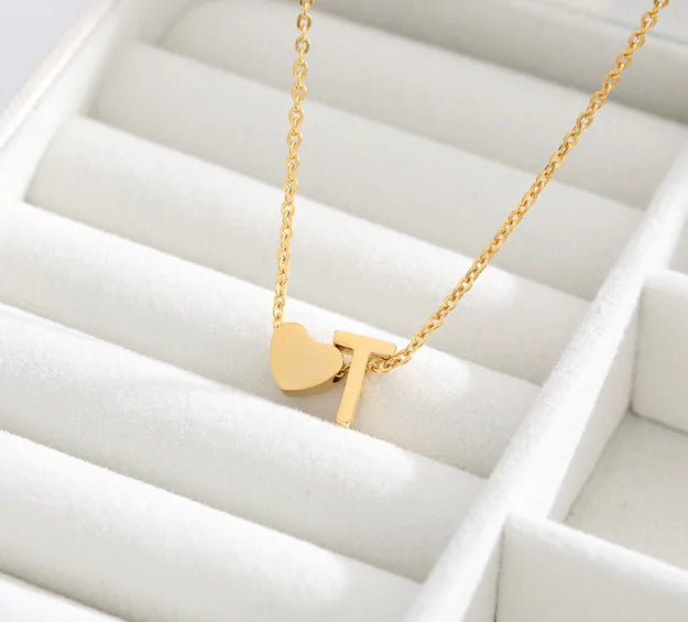 Letter Heart Initial Necklaces - GlimmaStyle