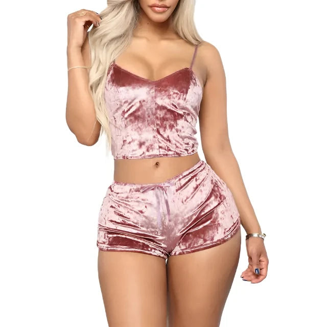 Ladies Satin Pajama Set - GlimmaStyle