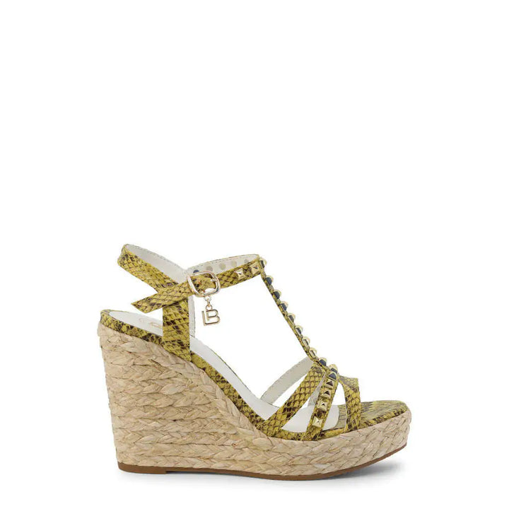 Yellow Snakeskin Wedge Sandals - GlimmaStyle