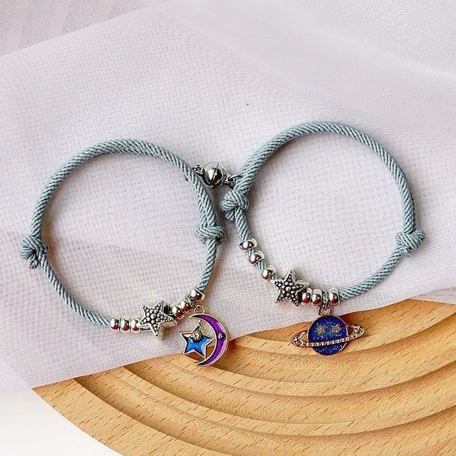 Natural Stone Beads Couple Magnetic Bracelets - GlimmaStyle