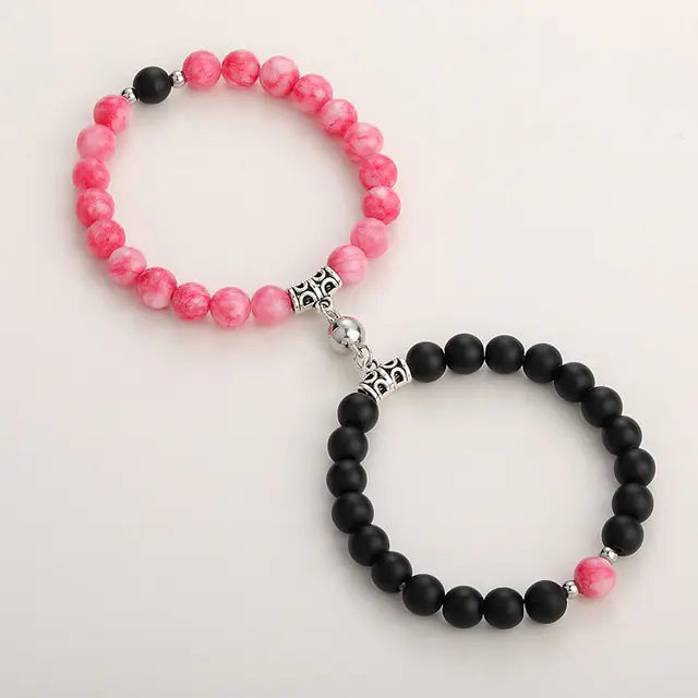 Natural Stone Beads Couple Magnetic Bracelets - GlimmaStyle