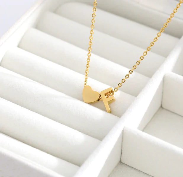 Letter Heart Initial Necklaces - GlimmaStyle