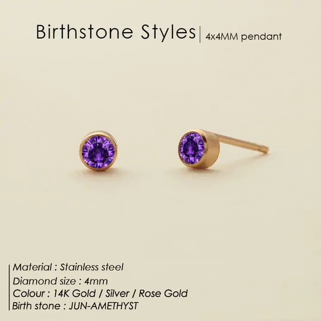 Stainless Steel Birthstone Earrings - GlimmaStyle