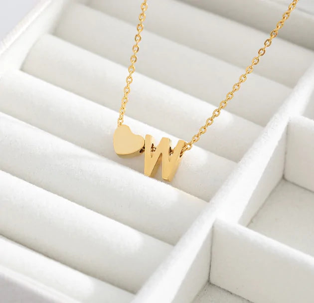 Letter Heart Initial Necklaces - GlimmaStyle