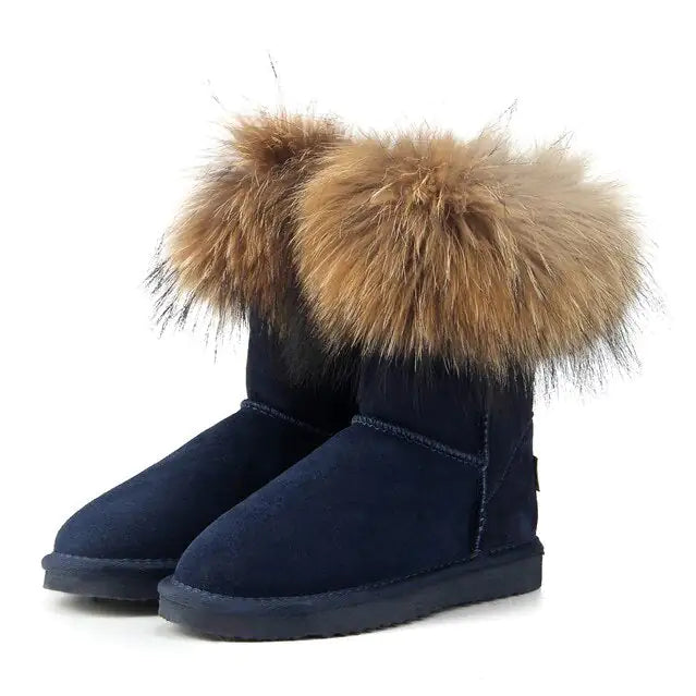 Women's Fox Fur Snow Boots - GlimmaStyle