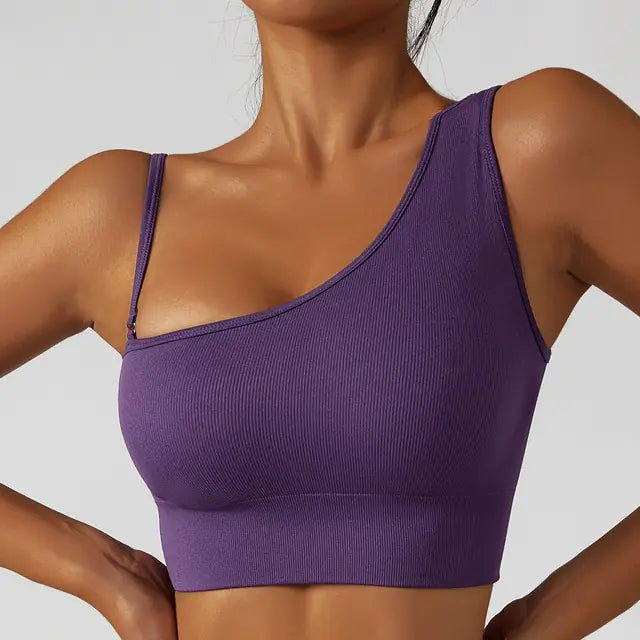 Summer Sexy Oblique Shoulder Yoga Clothes Tops - GlimmaStyle