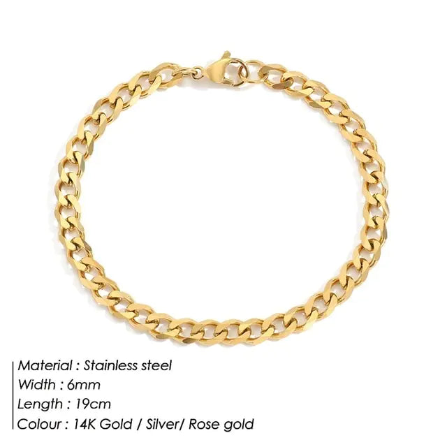 Curb Chain Stainless Steel Bracelet - GlimmaStyle